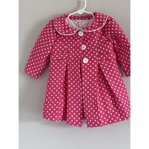 Bonnie Baby Pink White Polka Dot Dress Jacket Outfit Easter/special Occasion 12M